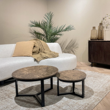 Livingfurn Salontafel Senna Emperador Marmer Bruin Ø60cm