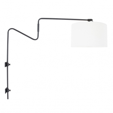 Anne Light & Home Wandlamp Linstrom met Zwenkarm Linnen Wit