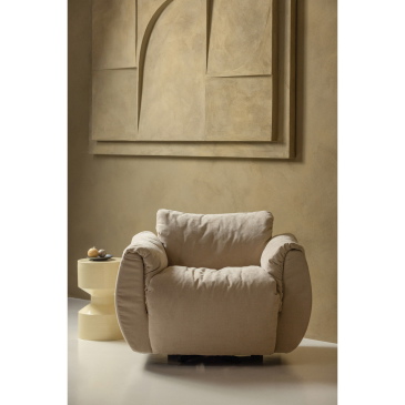 Woood Draaifauteuil Baggy Geweven Chenille Zand