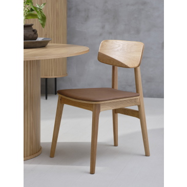 Eetkamerstoel Livo Tan Pu Naturel Eiken - Giga Living