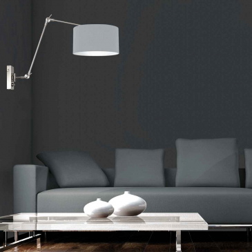 Steinhauer Wandlamp Prestige Chic Grijs Linnen Jeans Blauw