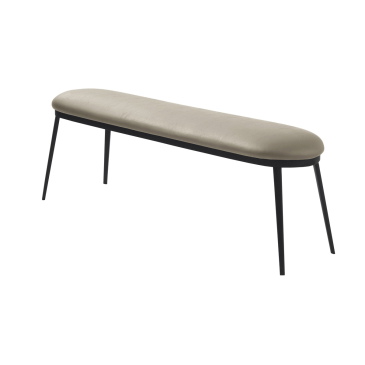 Bankje Gain 140 cm Taupe Faux Leather - Giga Living