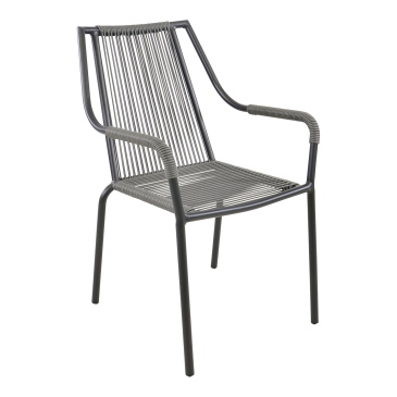 Lesli Living Stapelbare Tuinstoel Shelo Donkergrijs