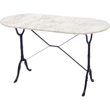 Lesli Living Tuintafel Marmer Wit Ovaal 120x60cm