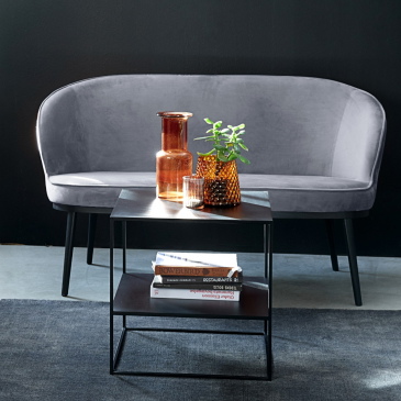 Salontafel Pebble Zwart 50x50 cm - Giga Living
