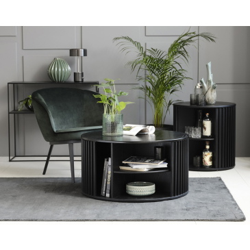 Salontafel Siena Zwart Ø85cm - Giga Living