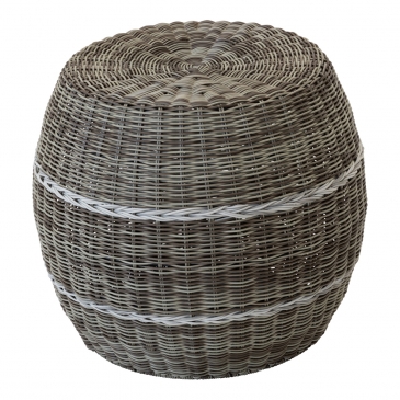 Lesli Living Poef Laos Wicker Beige Ø46x40cm