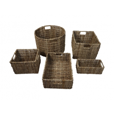 HSM Collection Manden Bananenblad Naturel Set van 5