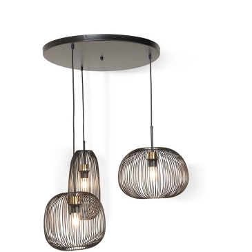 Coco Maison Hanglamp Boaz 3-Lichts Zwart