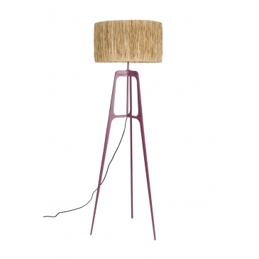 Dutchbone Vloerlamp Afra Raffia Plum