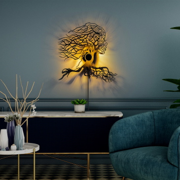 Wandlamp Tree Woman Zwart