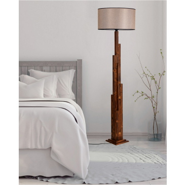 Vloerlamp Kule Beige/Walnoot