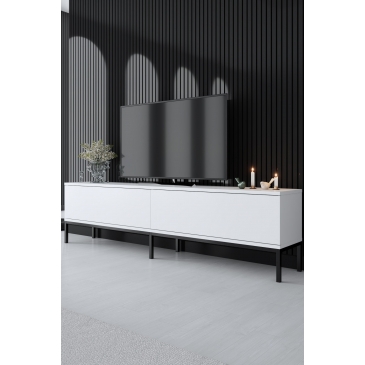 Tv-meubel Lord Melamine Wit Zwart 180cm