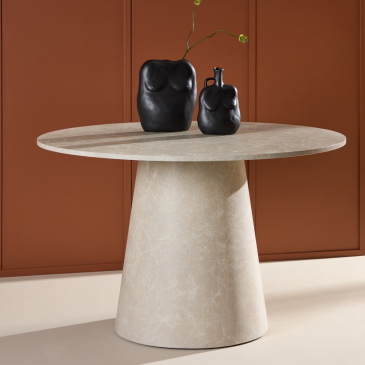 Fjôrd Eettafel Lanzo ø120cm Beige Marmerlook
