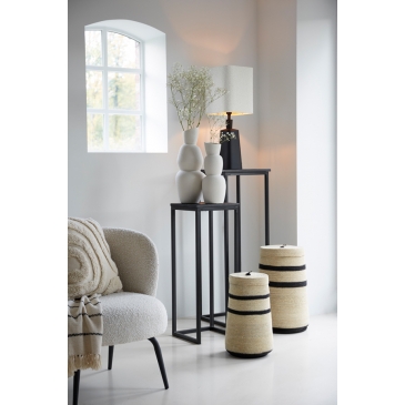 Light & Living Zuil Bryson Set van 2 Hout Mat Zwart 83+103cm