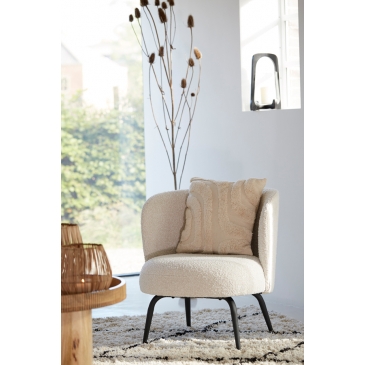 Light & Living Fauteuil Dieyda Bouclé Crème