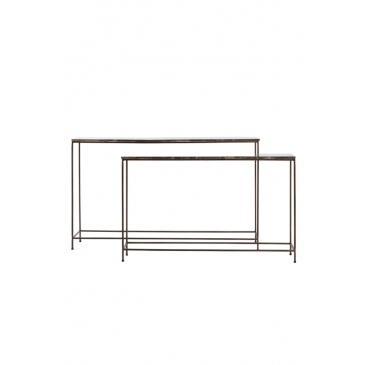 Light & Living Sidetable Morena Set van 2 Marmer Bruin 120+140cm