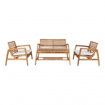 House Nordic Tuin Lounge Set Santander Teak Naturel