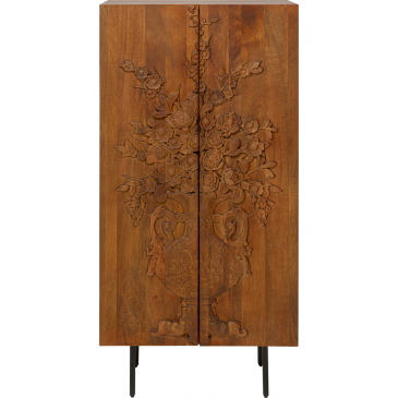 Kare Design Kledingkast Flower Bouquet Bruin 70x140cm