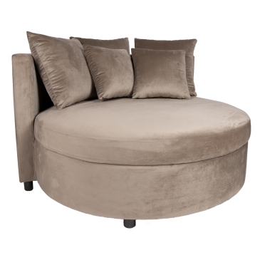 PTMD Fauteuil Fayen Velvet Sand Half Rond