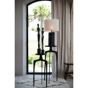 Light & Living Lampvoet Mauro Mangohout Mat Zwart 48cm