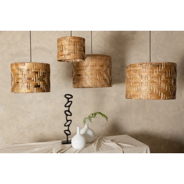 PTMD Hanglamp Jaden 4-Lichts Naturel Woven Zeegras Rond