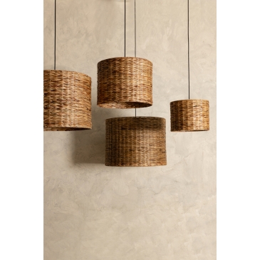 PTMD Hanglamp Jaden 4-Lichts Naturel Zeegras Herringbone Rond