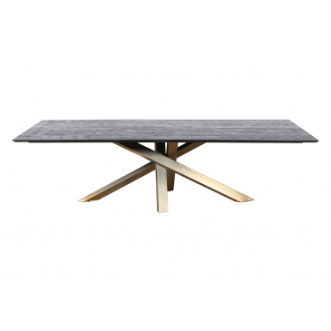 PTMD Eettafel Alore Rechthoek Bruin/Goud 280cm