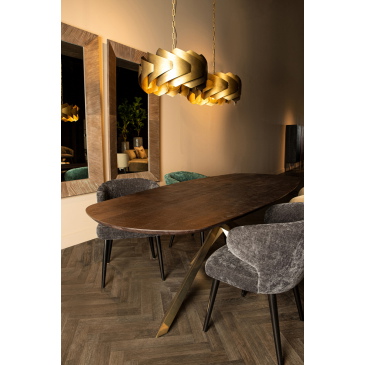 PTMD Eettafel Alore Ovaal Bruin/Goud 280cm