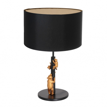 Anne Light & Home Tafellamp Animaux Beren Linnen Zwart/Goud