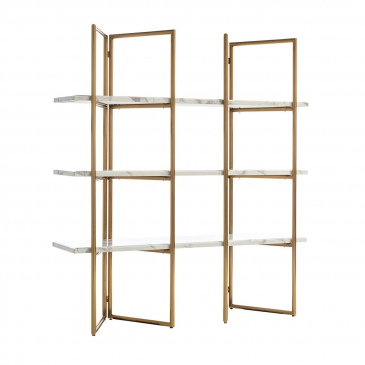 Richmond Wandkast Lagrand Goud Met 3 Planken Faux Marmer