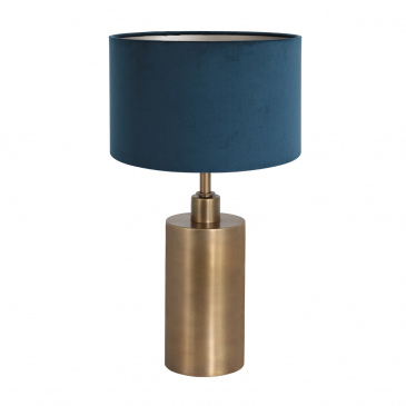 Steinhauer Tafellamp Brass Cilinder Low Velours Blauw