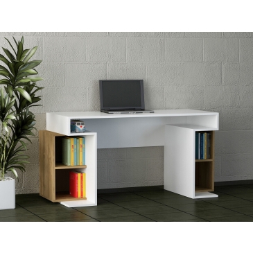 Bureau Monument Melamine Wit Walnoot