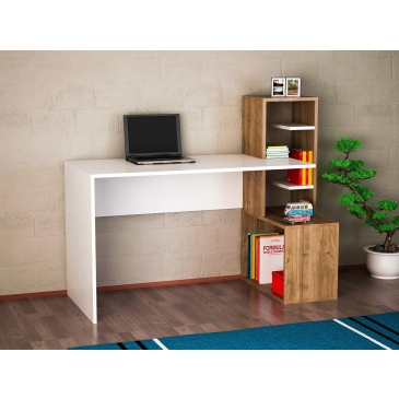 Bureau Side Melamine Wit Walnoot