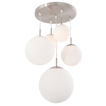 Steinhauer Bollique Hanglamp Opal Glass 5-lichts 350cm