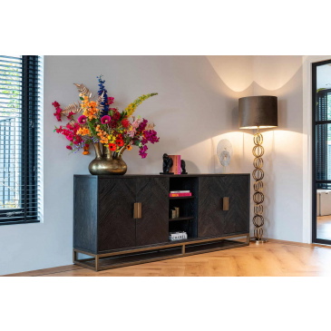 Richmond Dressoir Blackbone Brass 4-deuren + open vak