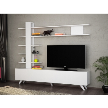 Tv-Meubel Aleyna Melamine Wit