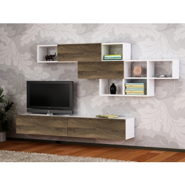 Tv-Meubel Aristo Melamine Wit Walnoot