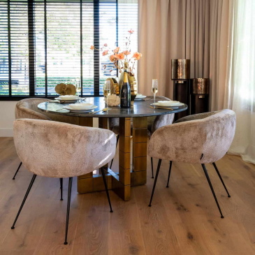 Richmond Eettafel Collada Marmer Zwart/Goud Ø130cm