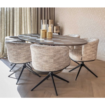 Richmond Eettafel Luxor Ovaal Diamant Bruin 230cm