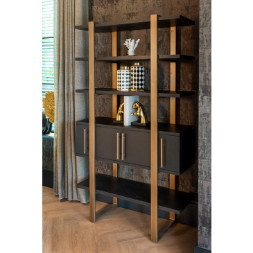 Richmond Wandkast Cambon 4-Deuren 4-Planken Dark Coffee