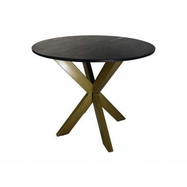 HSM Collection Eettafel Marmer Zwart/Goud Ø90cm