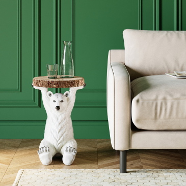 Kare Design Bijzettafel Polar Bear Ø37cm