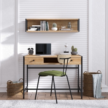 Bureau Pena Melamine Eiken Zwart