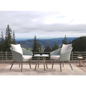 Bistroset Grijs PE Wicker - Giga Living