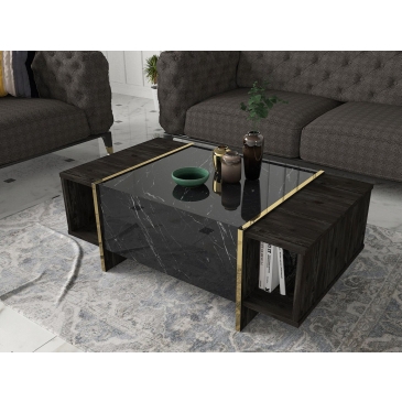 Salontafel Veyron Melamine Zwart Goud