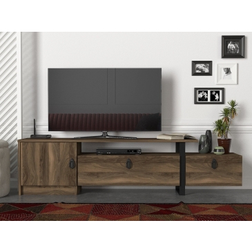 Tv-Meubel Aramis Melamine Walnoot Zwart