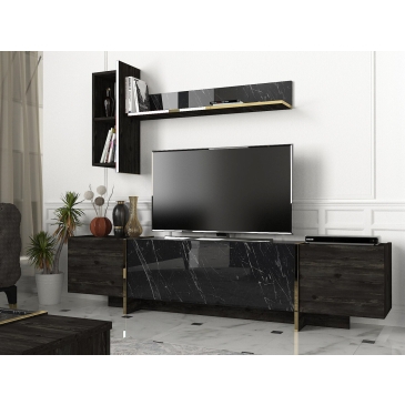 Tv-Meubel Veyron Melamine Zwart Goud