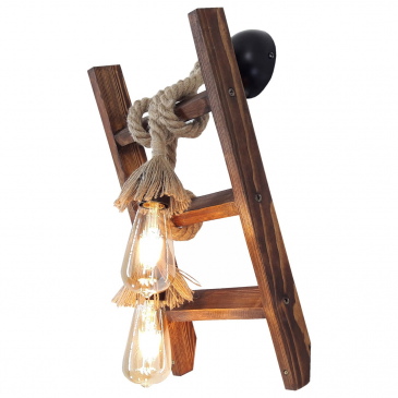 Wandlamp Merdiven 2-lichts Walnoot