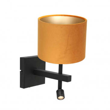 Steinhauer Wandlamp Stang met Leeslamp Velours Goud